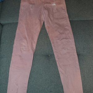 Strech Pink Ripped Jeans